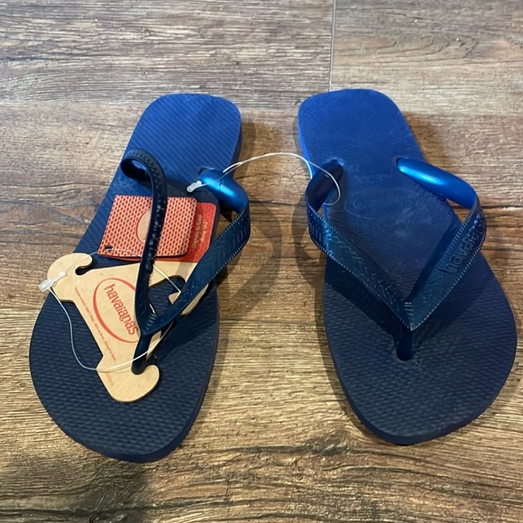 NWT MENS 9/10 HAVAIANAS NAVY BLUE - Picture 1 of 3